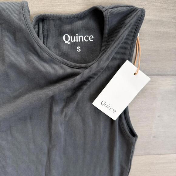 Quince Tencel Rib Knit Tank Midi Dress Gray Size S - Picture 4 of 9